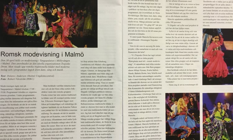 Reportage  E Romani Glinda med Trajosko drom